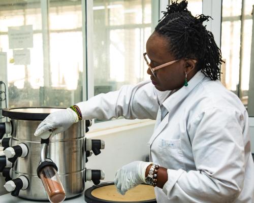 Black woman scientist working in the laboratory