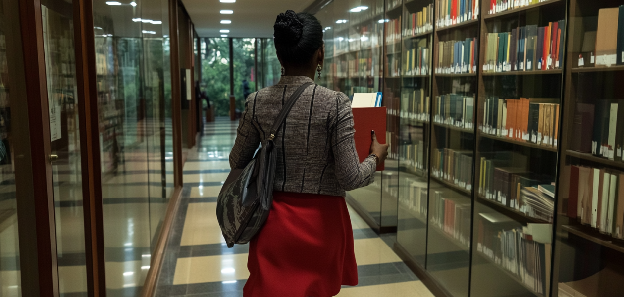 Black woman in the library